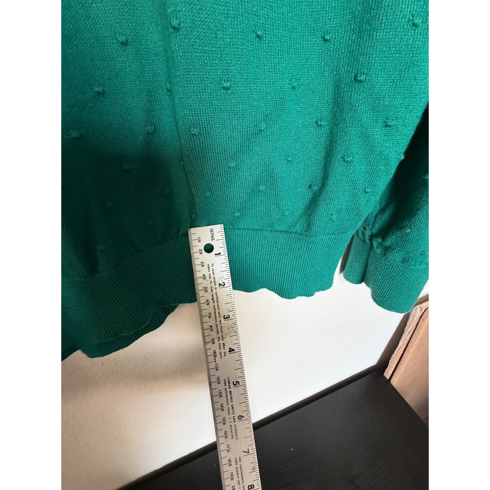 LOFT Outlet XL Green Swiss Dot Cotton Cardigan Button Front Sweater - Picture 14 of 17